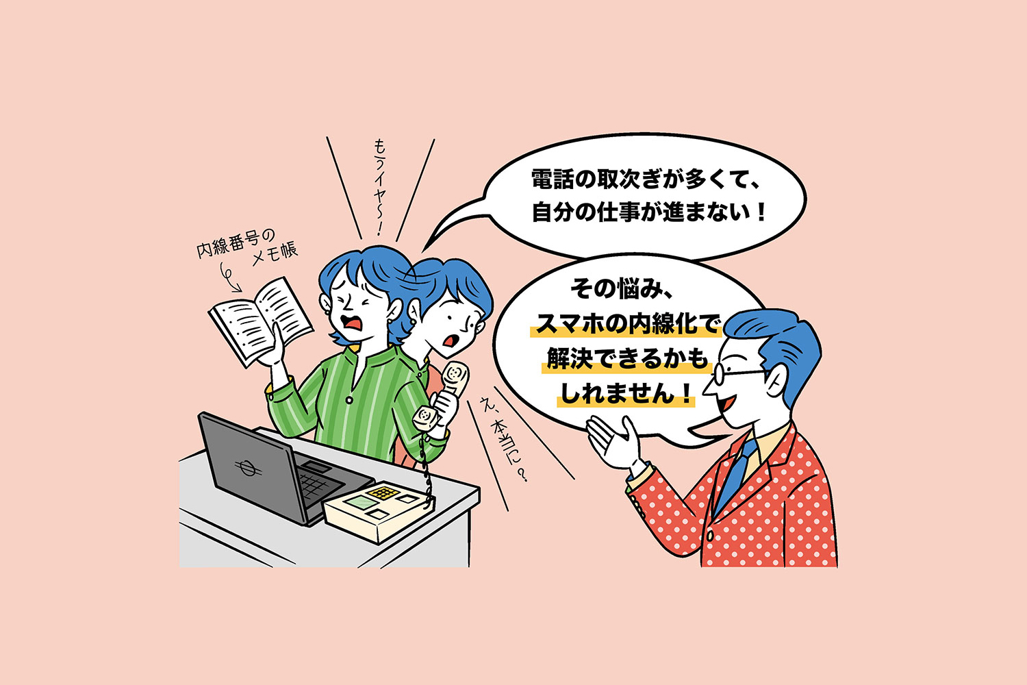 電話の取次ぎ、折り返し、番号探しを止めたら業務効率化できた件　画像