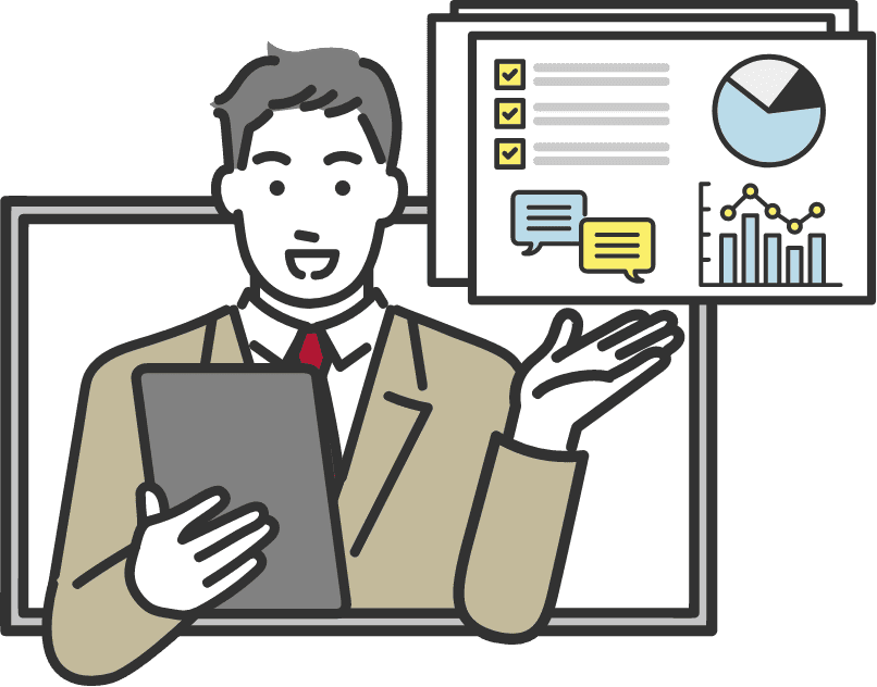 店頭設置のWeb画面でも、対面さながらのご案内