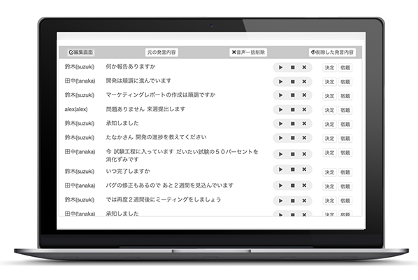 会議の発言をAI音声認識でテキスト化、議事録作成の負担を軽減します!